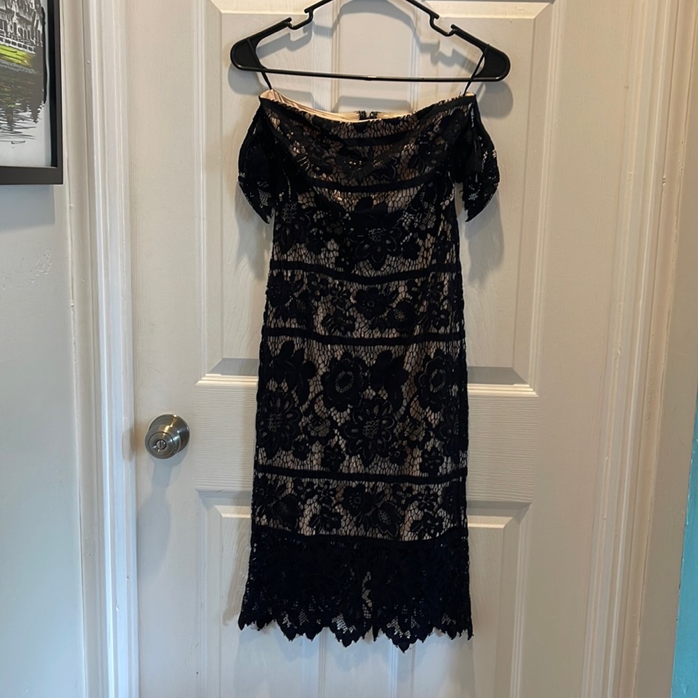 Black lace and Tan Dress